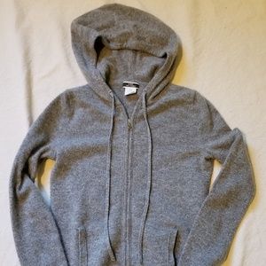 Italian cashmere zip-front hoodie